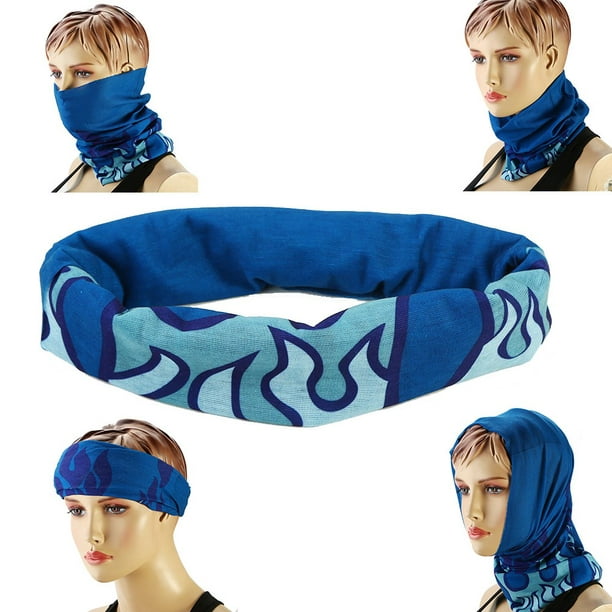 Multifunction Headwear Bandana Cycling Headband Handkerchief-Navy Blue